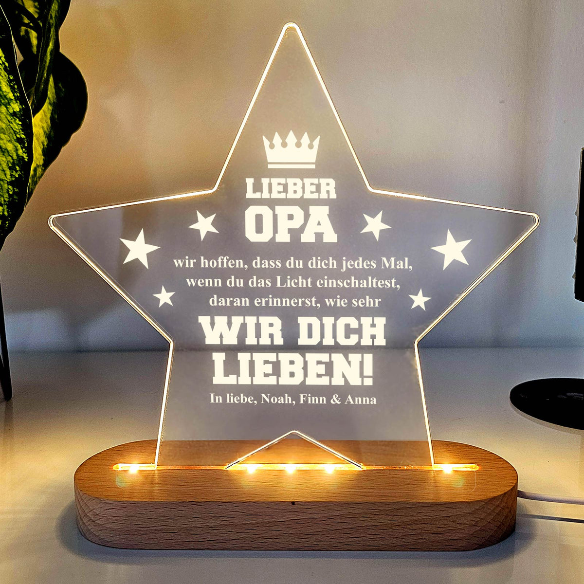 Erinnerungslicht – Stern LED-Lampe