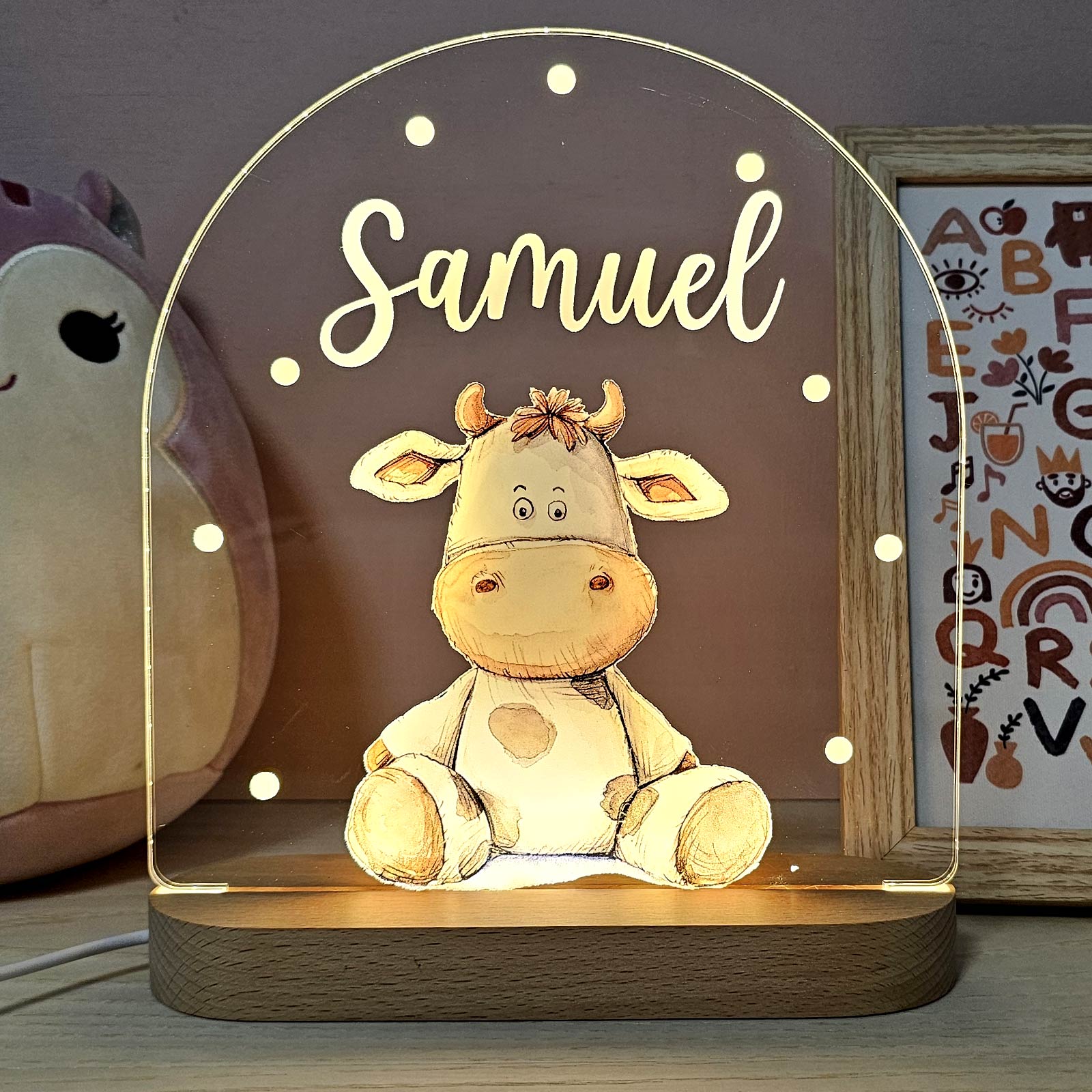 Kuscheltiere-Nachtlampe mit Namen