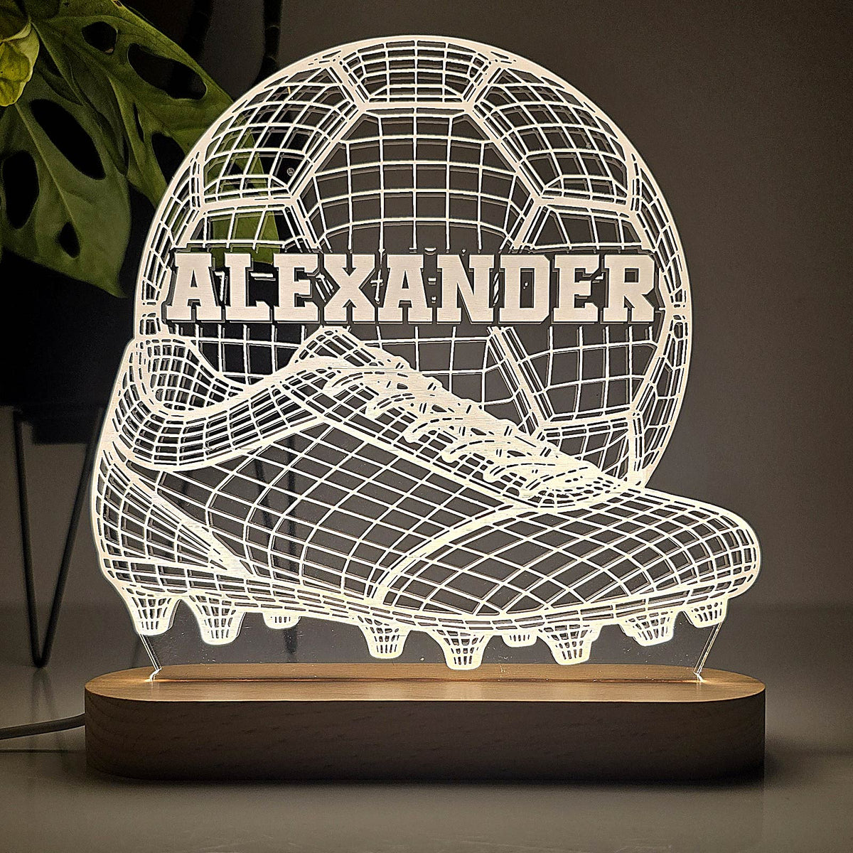 3D Fußball mit Fußballschuh Lampe