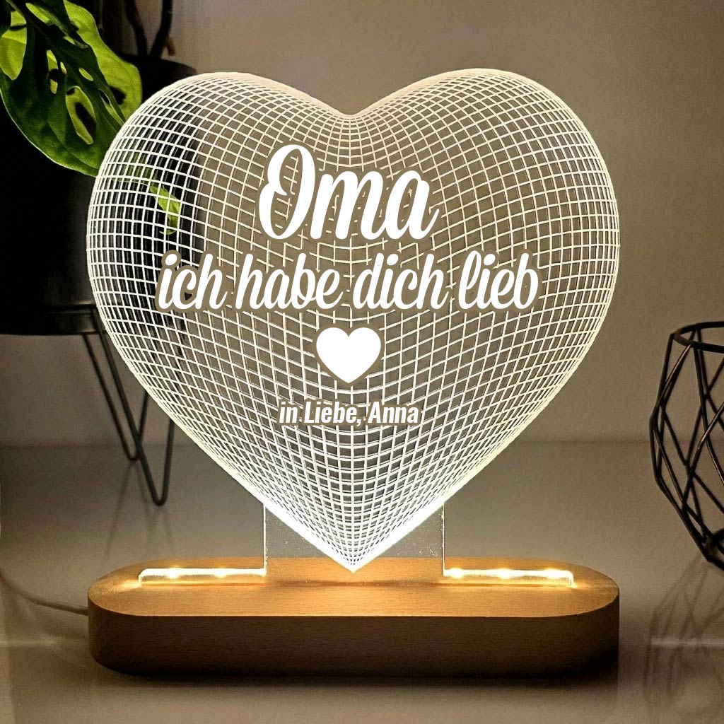 Herz-Lampe für Mama oder Oma