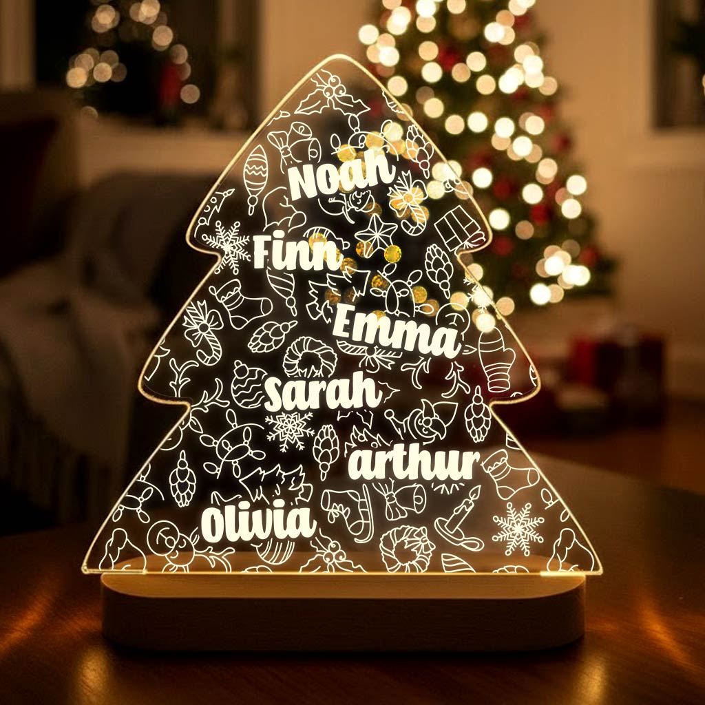 Weihnachtsbaum mit Namen LED-Lampe
