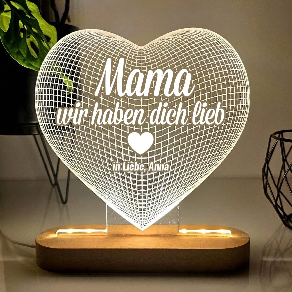 Herz-Lampe für Mama oder Oma