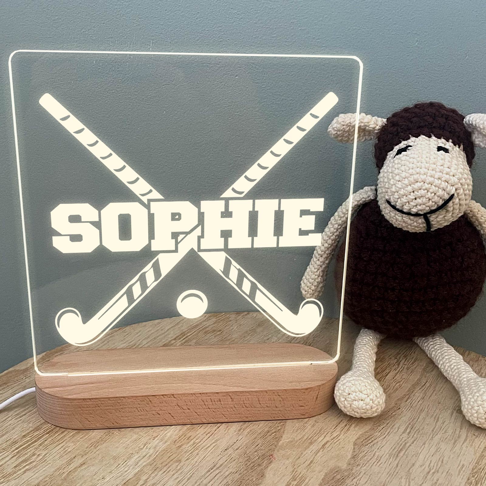 Hockey Nachtlampe mit Namen