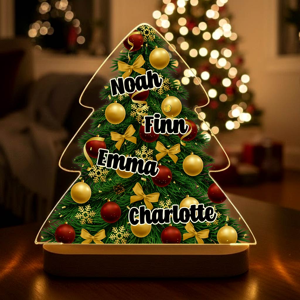 Weihnachtsbaum mit Namen – LED-Lampe