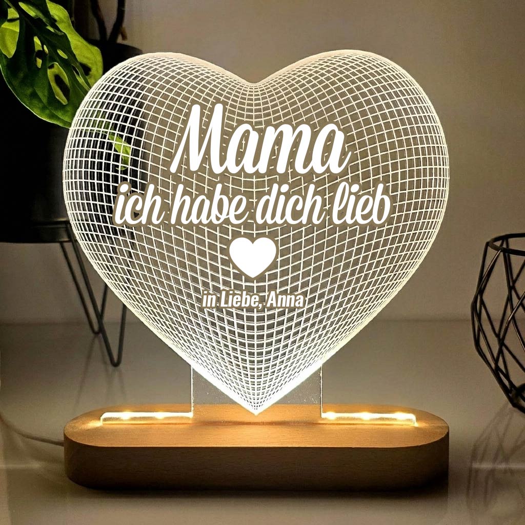 Herz-Lampe für Mama oder Oma