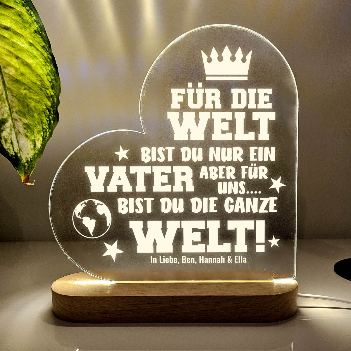 Für die Welt nur ein Vater – LED-Lampe