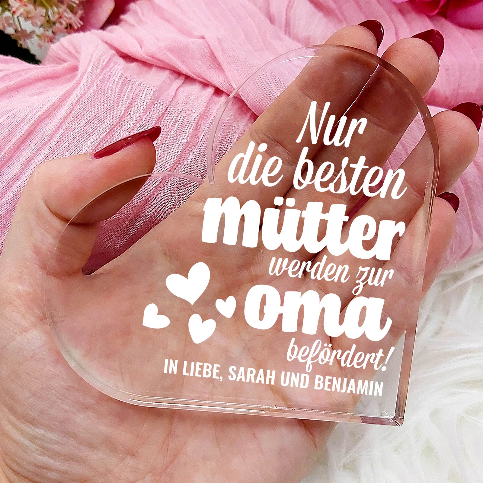 Nur die besten werden Mütter fördert – Plexiglasherz