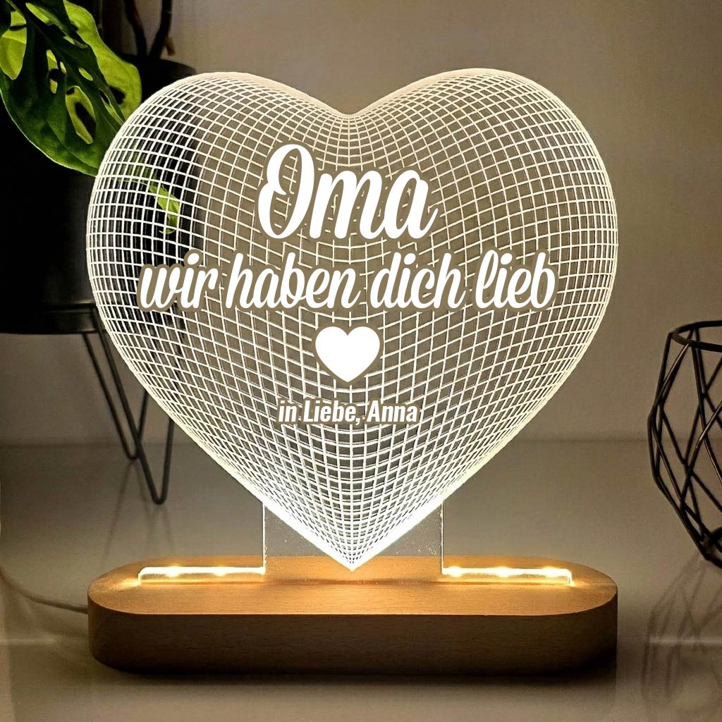 Herz-Lampe für Mama oder Oma