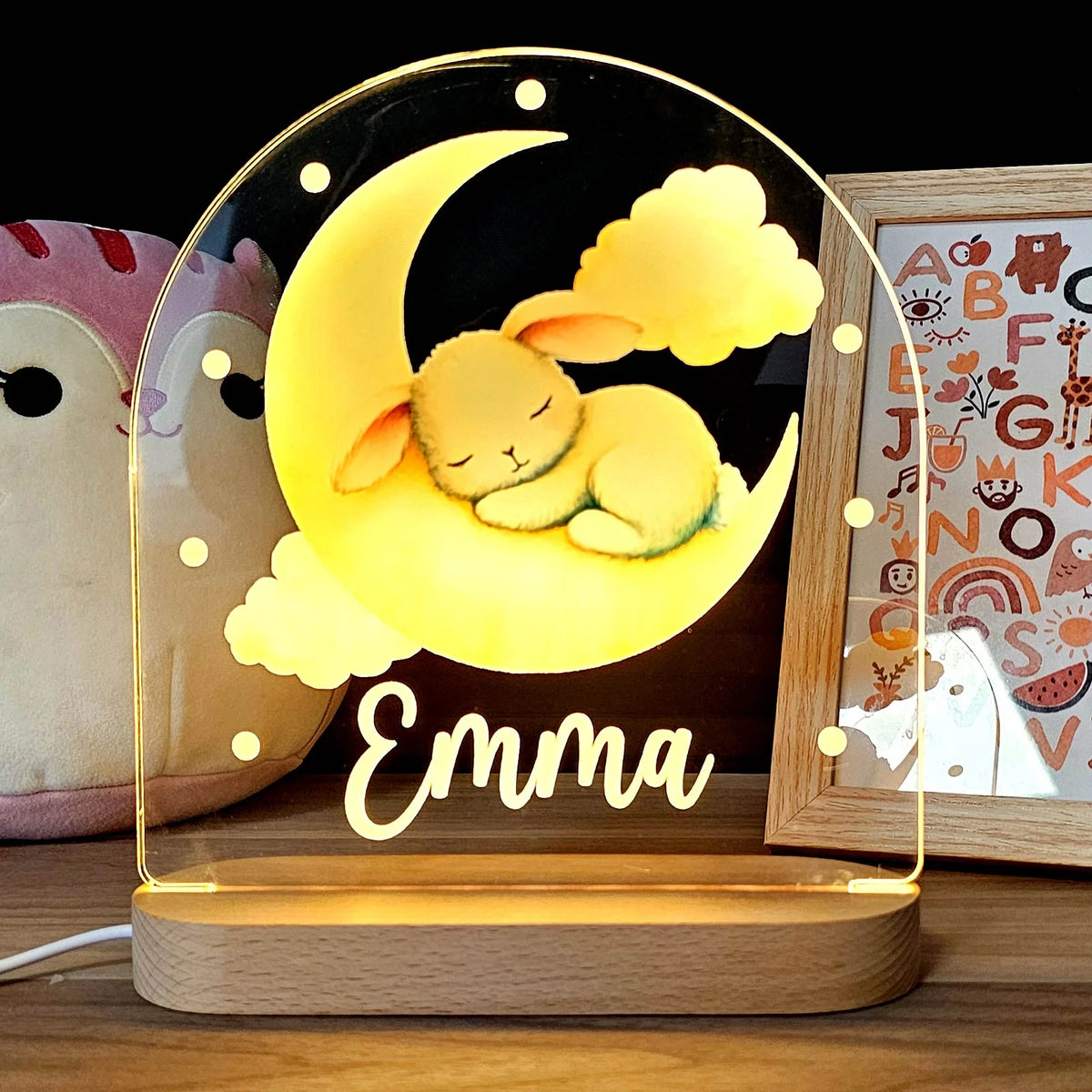 Tier-Nachtlicht mit persönlichem Namen