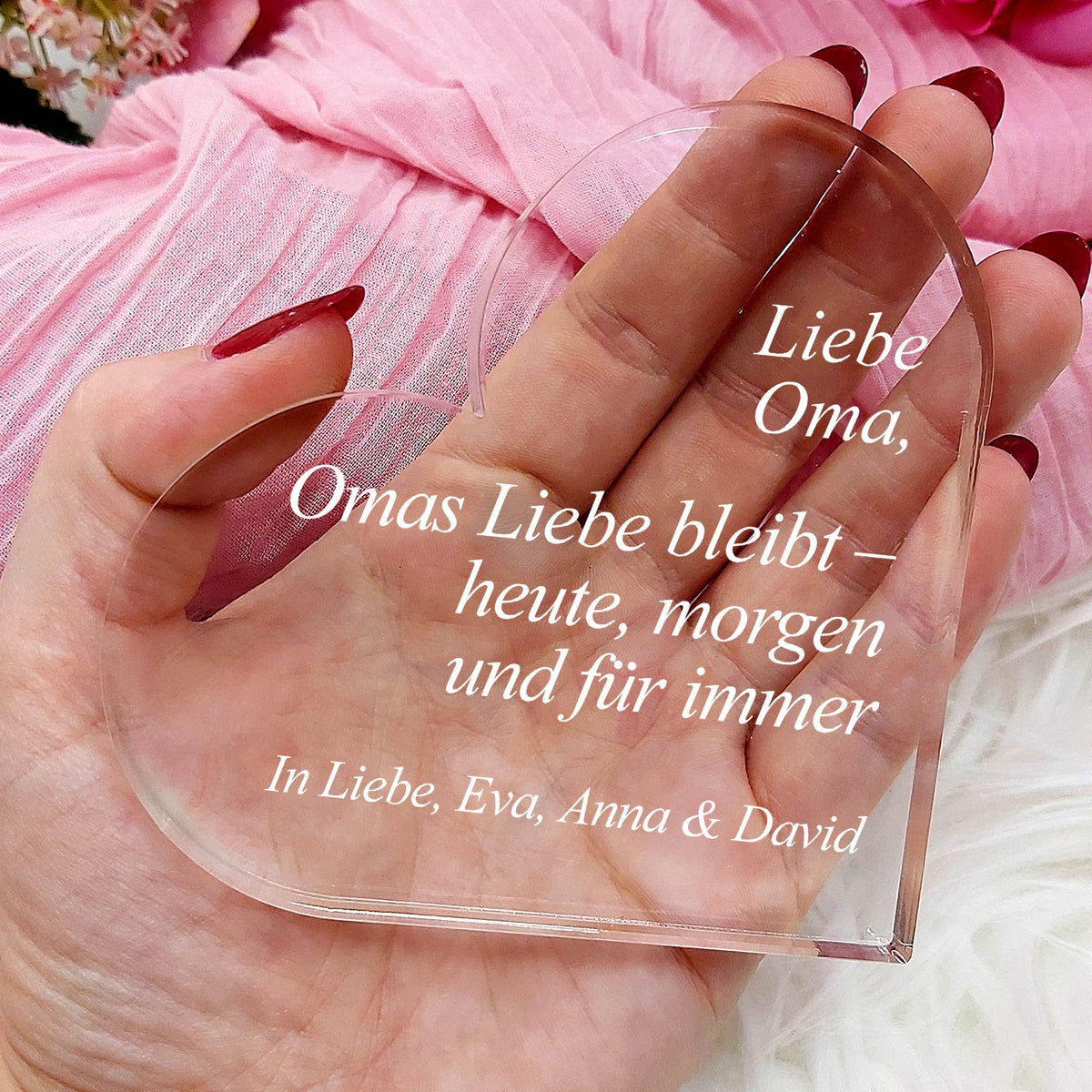 Omas Liebe bleibt – Herz aus Glas