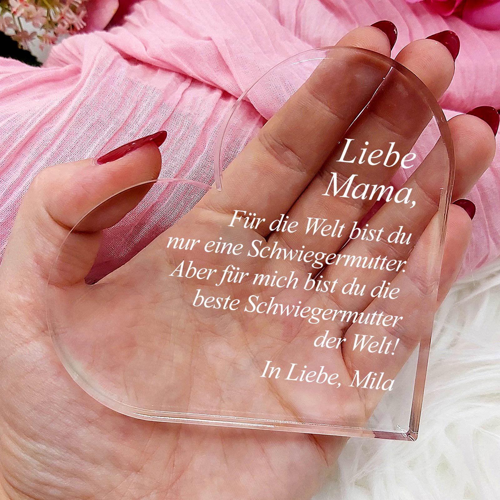 Für die Welt bist du nur eine Schwiegermutter – Plexiglasherz