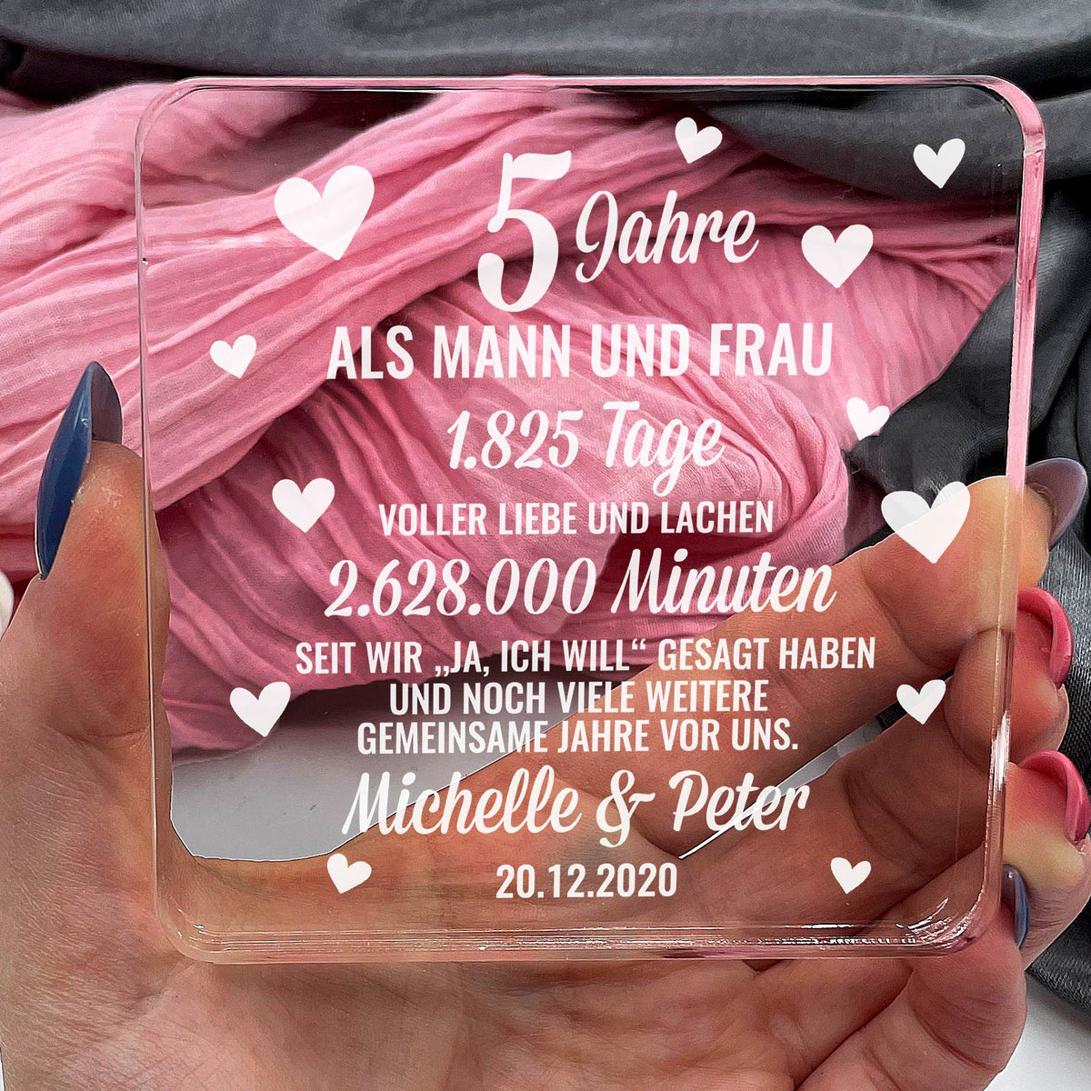 X Jahre als Mann und Frau - Plexiglas-Plakette