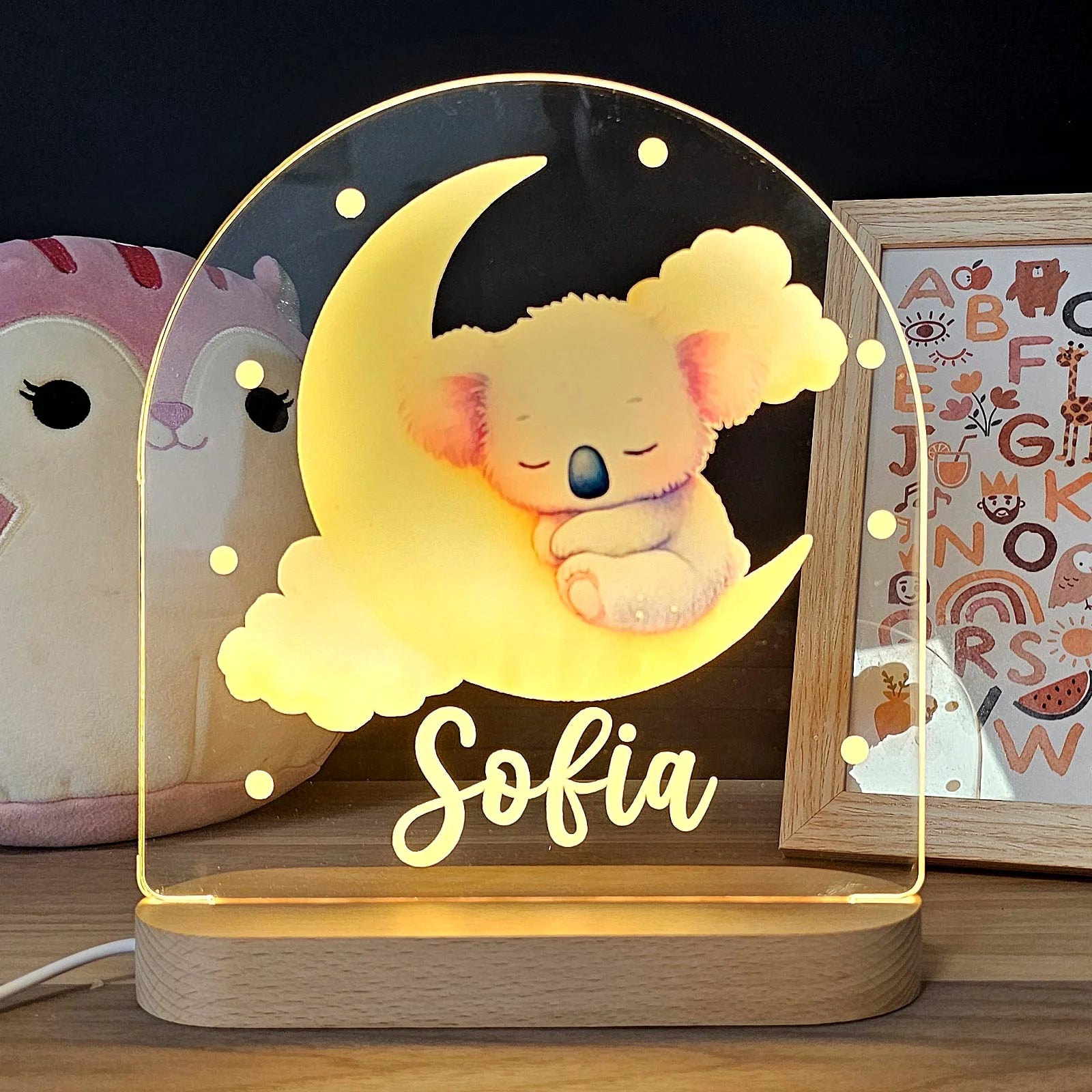 Tier-Nachtlicht mit persönlichem Namen