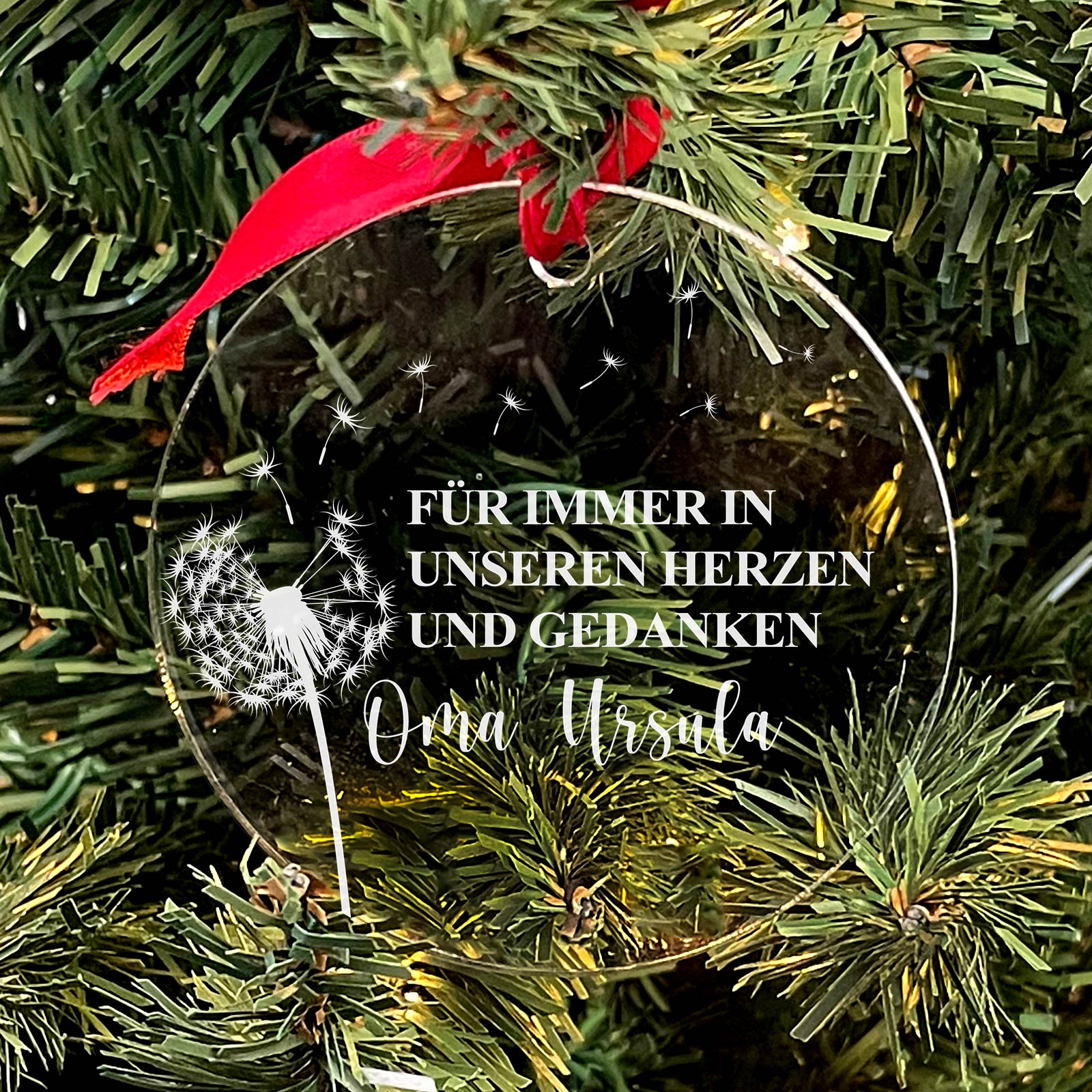 Für immer in unseren Herzen und Gedanken - Weihnachtsdeko