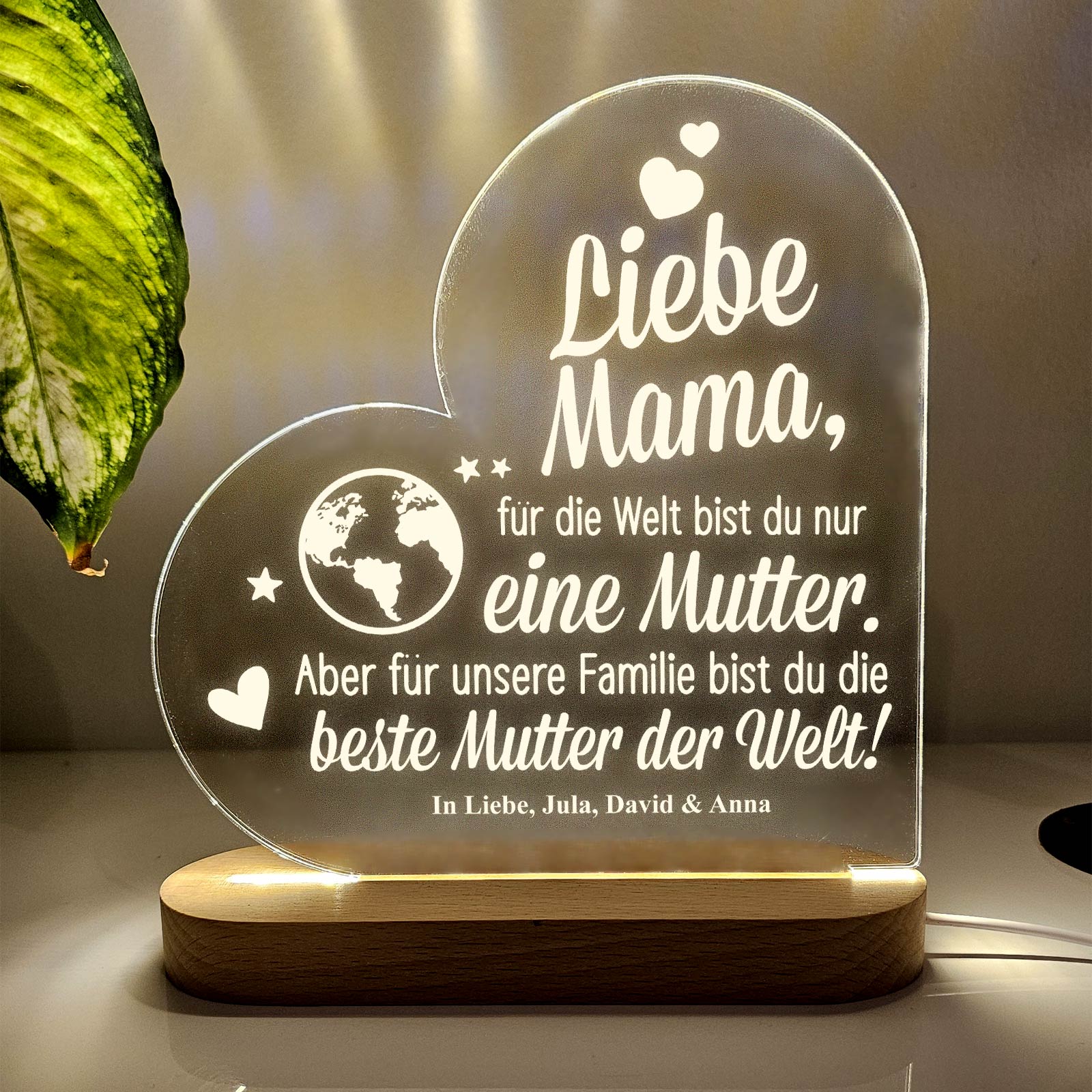 Für die Welt bist du nur eine Mutter – LED-Lampe