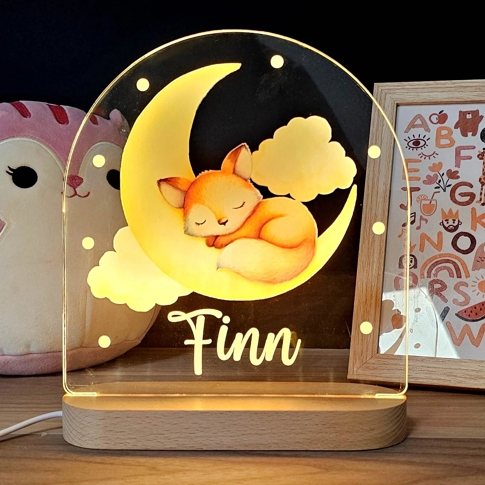 Tier-Nachtlicht mit persönlichem Namen