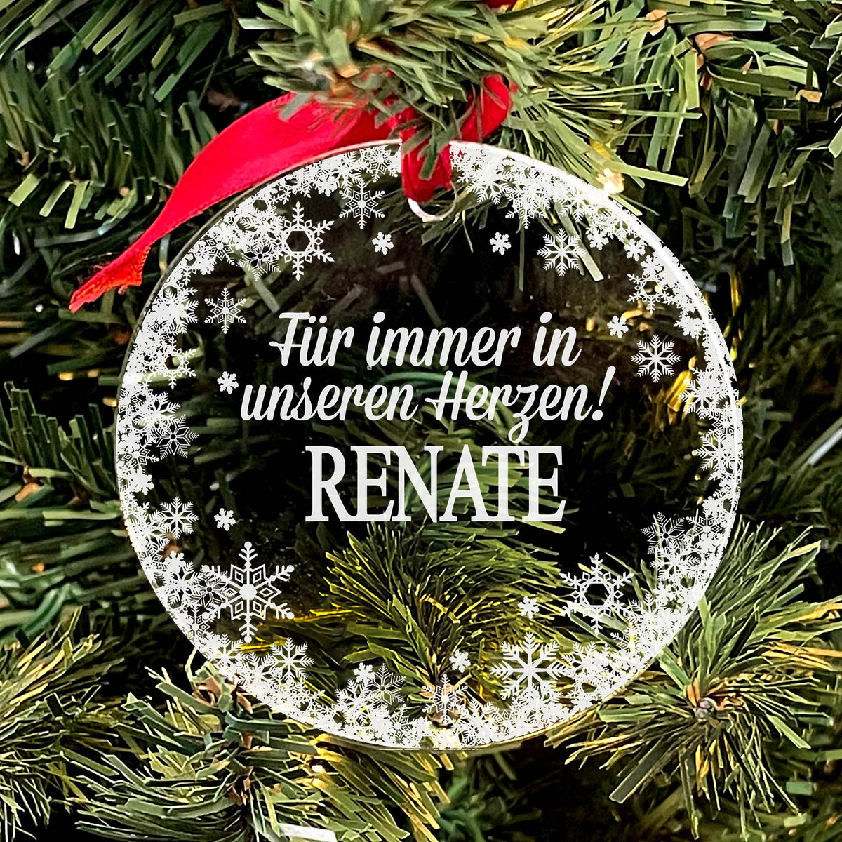 Für immer in unseren herzen - Weihnachtsdeko mit Schneeflocken