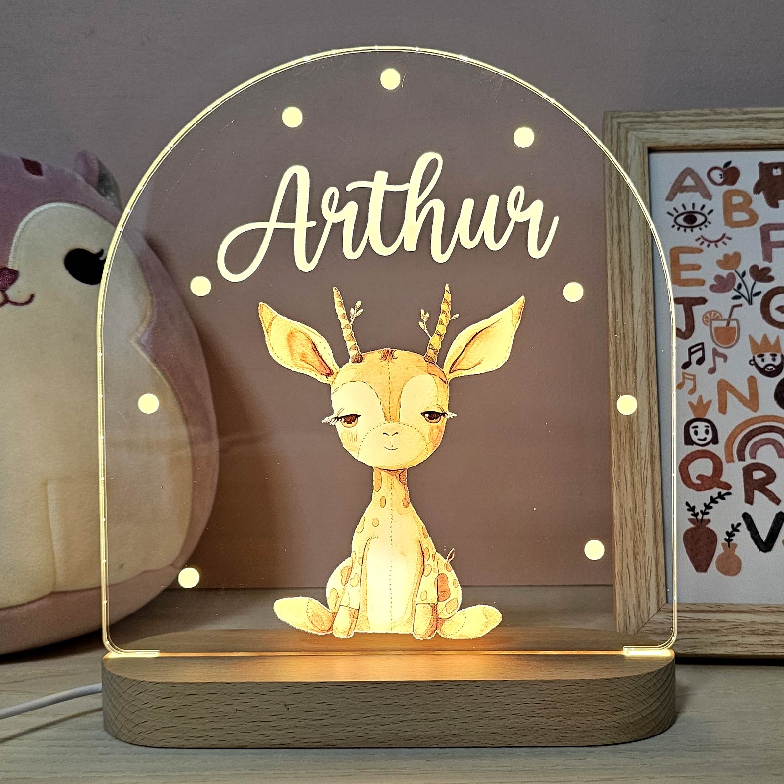 Kuscheltiere-Nachtlampe mit Namen