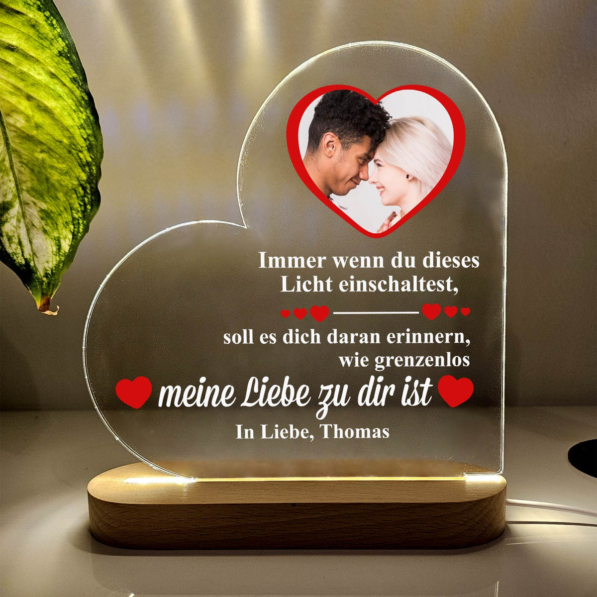 Valentinstags-Lampe mit Foto
