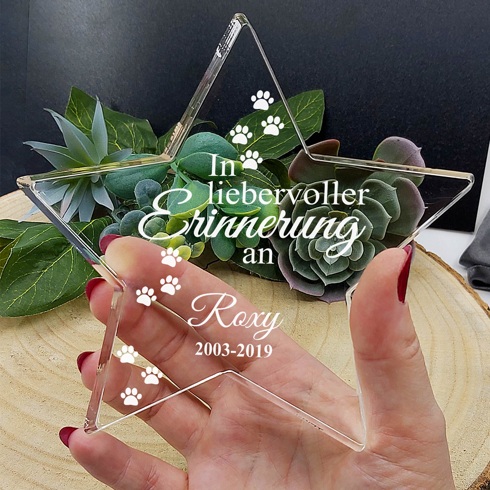 In liebervoller Erinnerung - Plexiglas-Stern