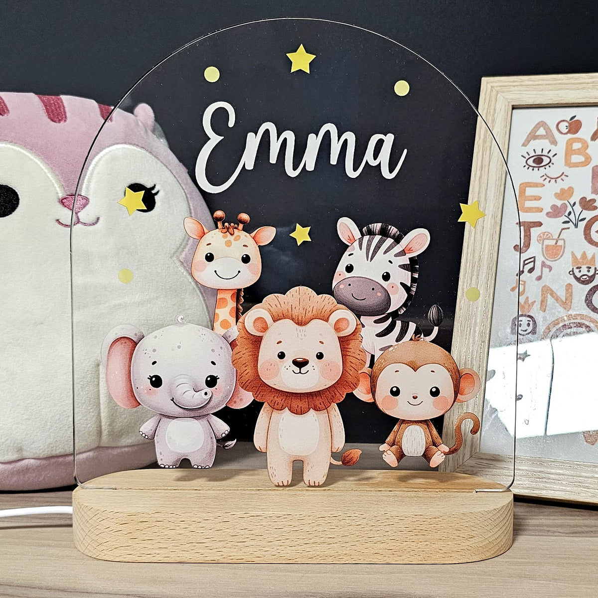 Safari Nachtlicht mit Namen
