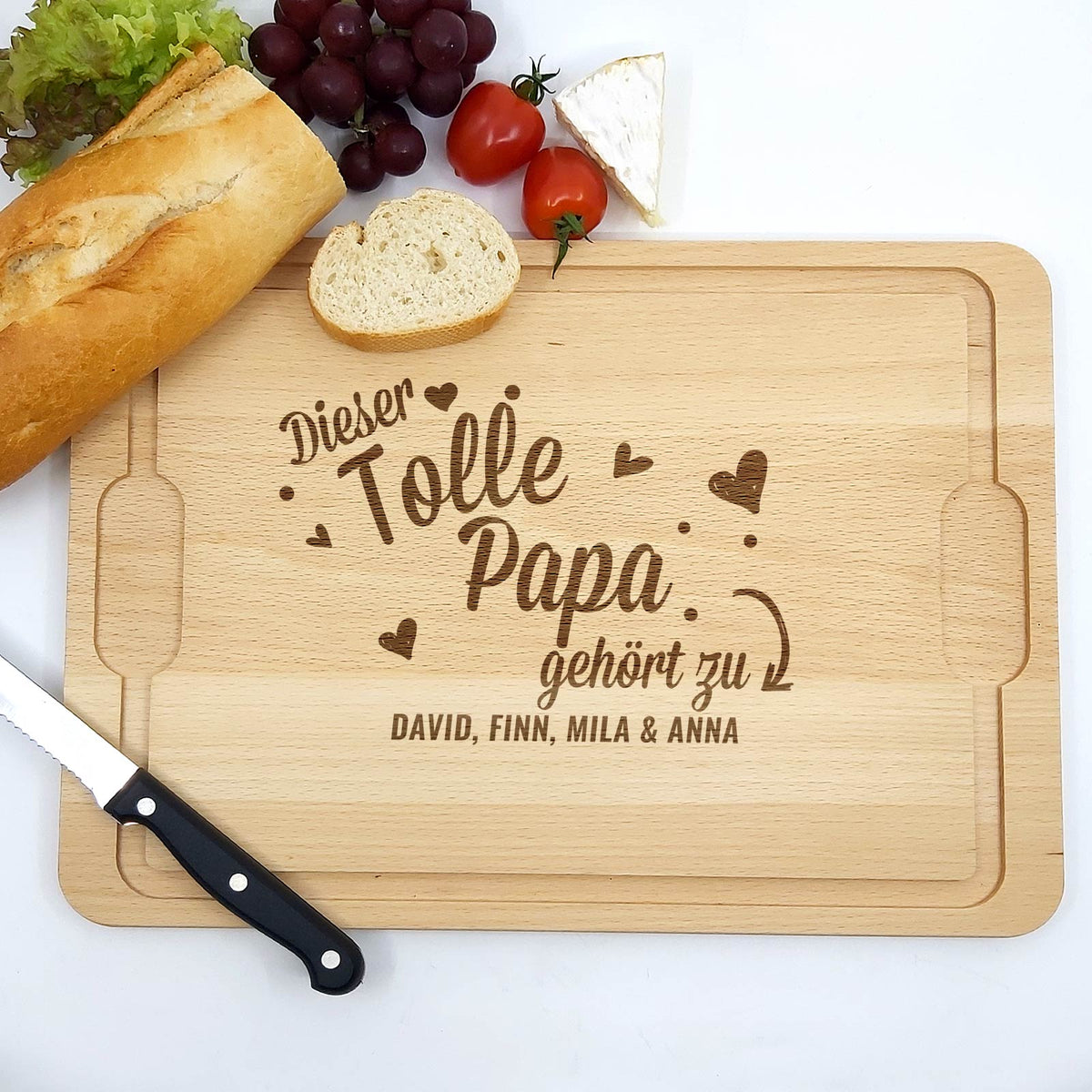 Schneidebrett „Dieser tolle Papa / Opa gehört zu …“