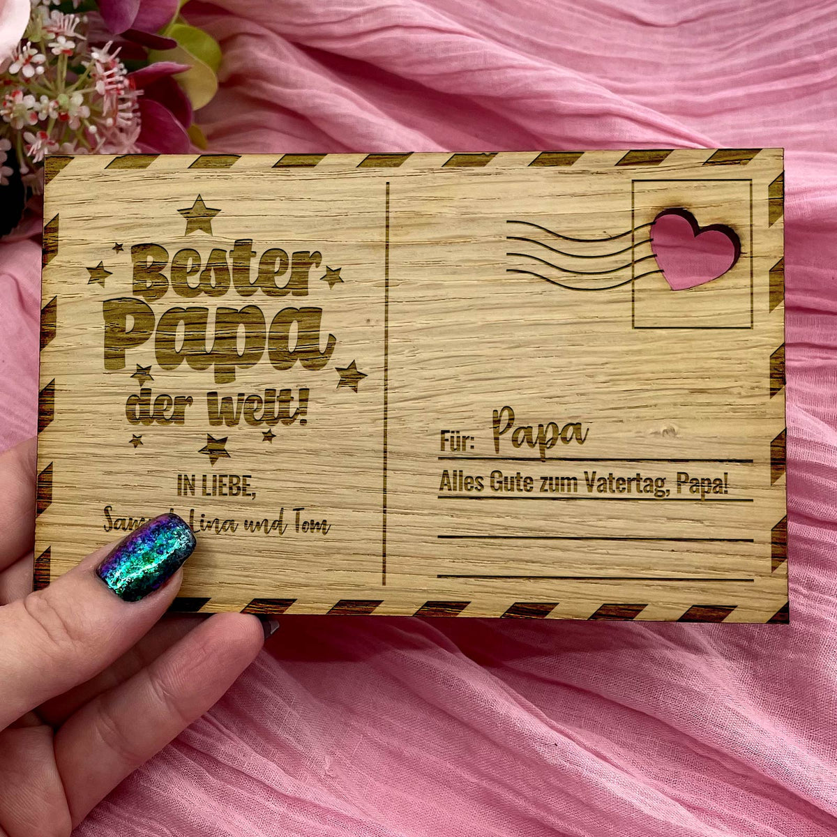 Bester Papa der Welt Holzkarte