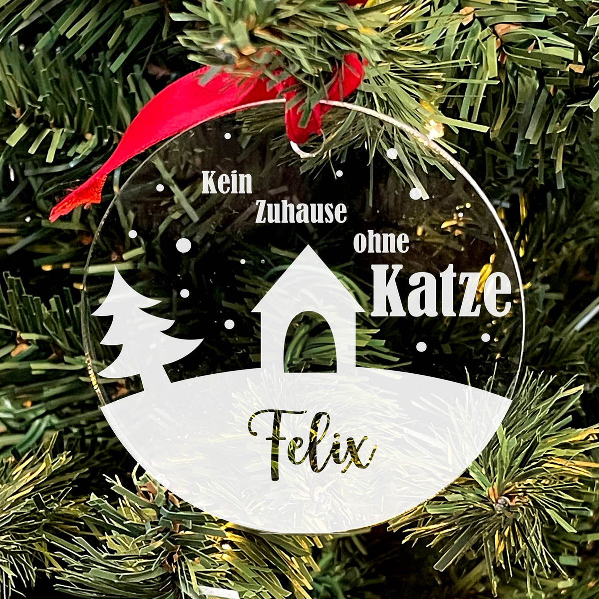 Kein Zuhause ohne Katze - Weihnachtsdeko single