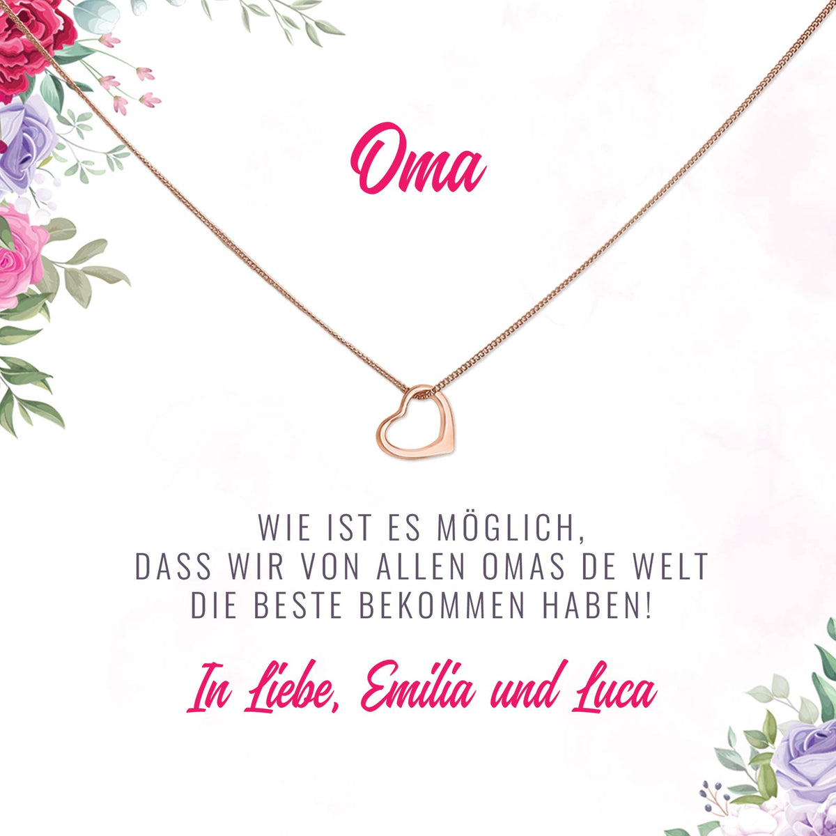 Personalisierte Grußkarte für Omas - Halskette