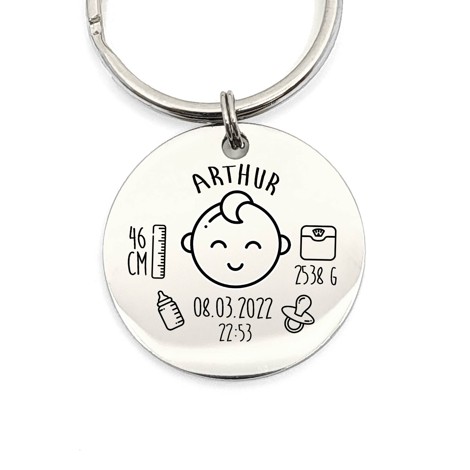 Schlüsselanhänger zur Geburt (Junge)