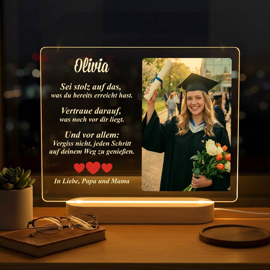 Personalisierte Foto-Nachtlampe – das perfekte Geschenk zum Studienabschluss