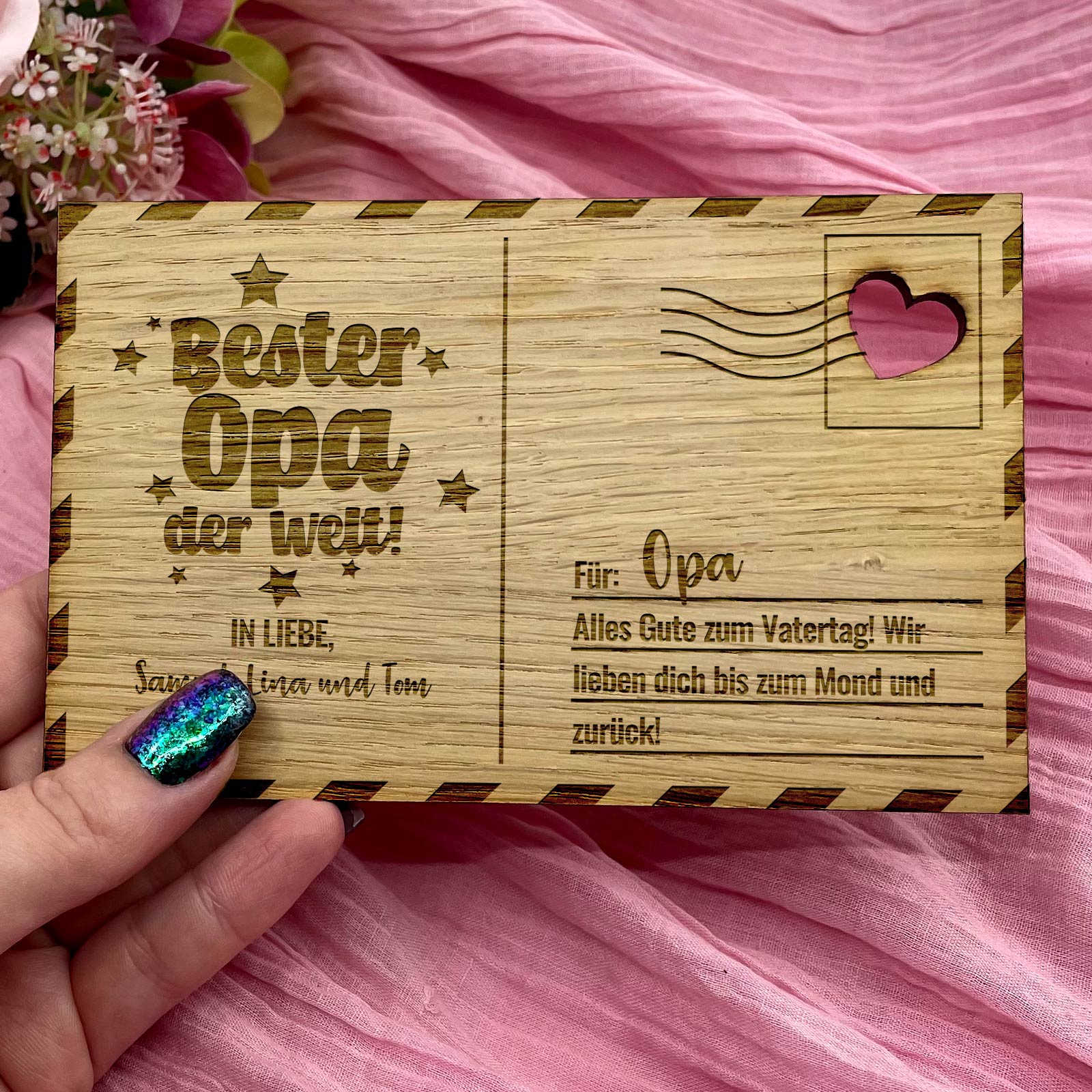 Bester Opa der Welt Holzkarte