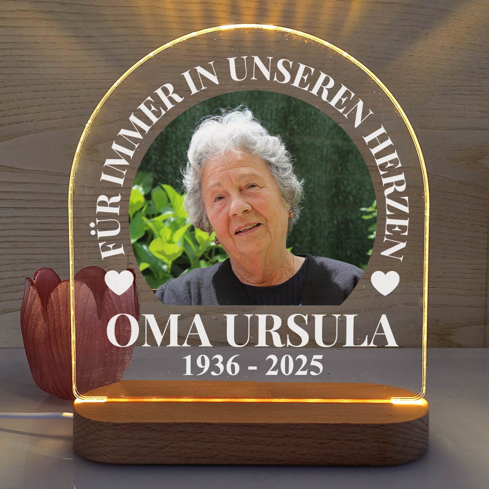 Für immer in unseren Herzen - LED-Lampe