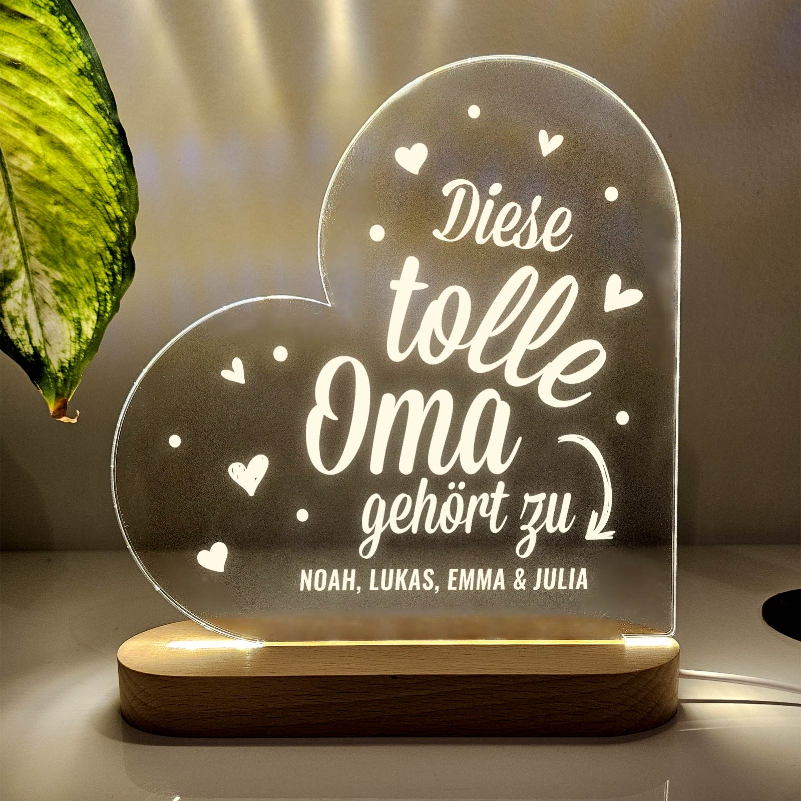 Diese tolle Oma / Mama gehört zu – LED-Lampe