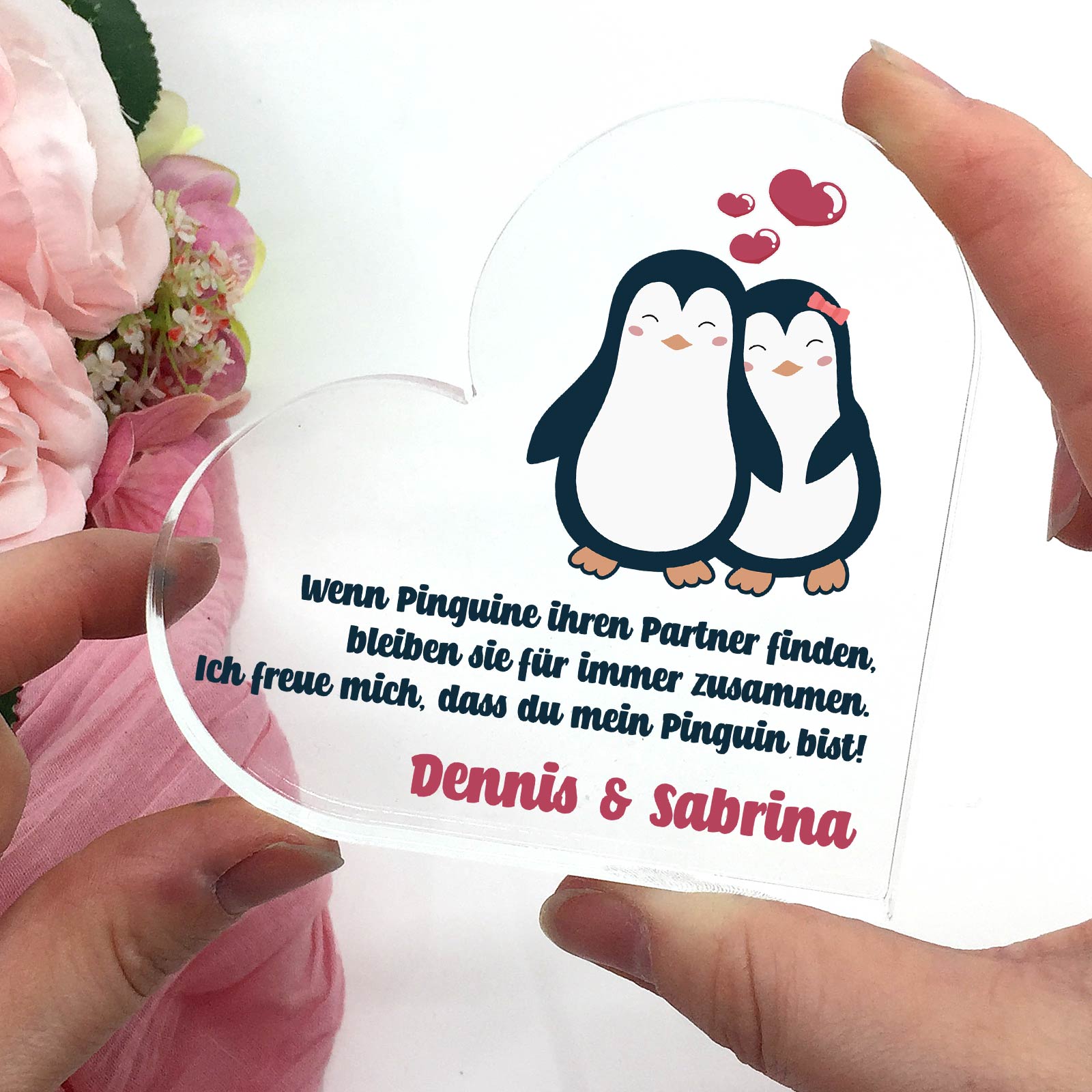 Pinguin Paar – Plexiglasherz