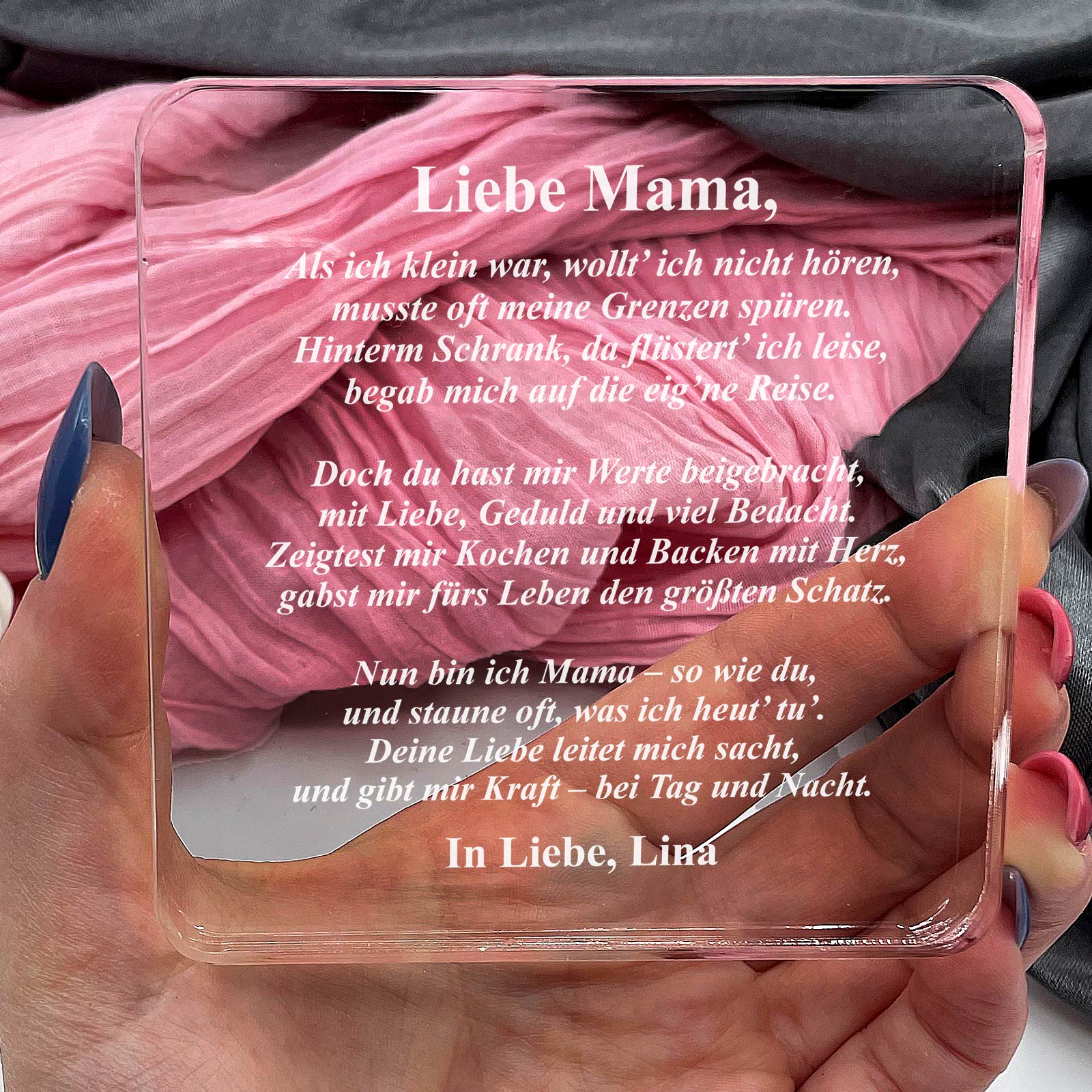 Mama, als ich klein war  - Plexiglasplakette
