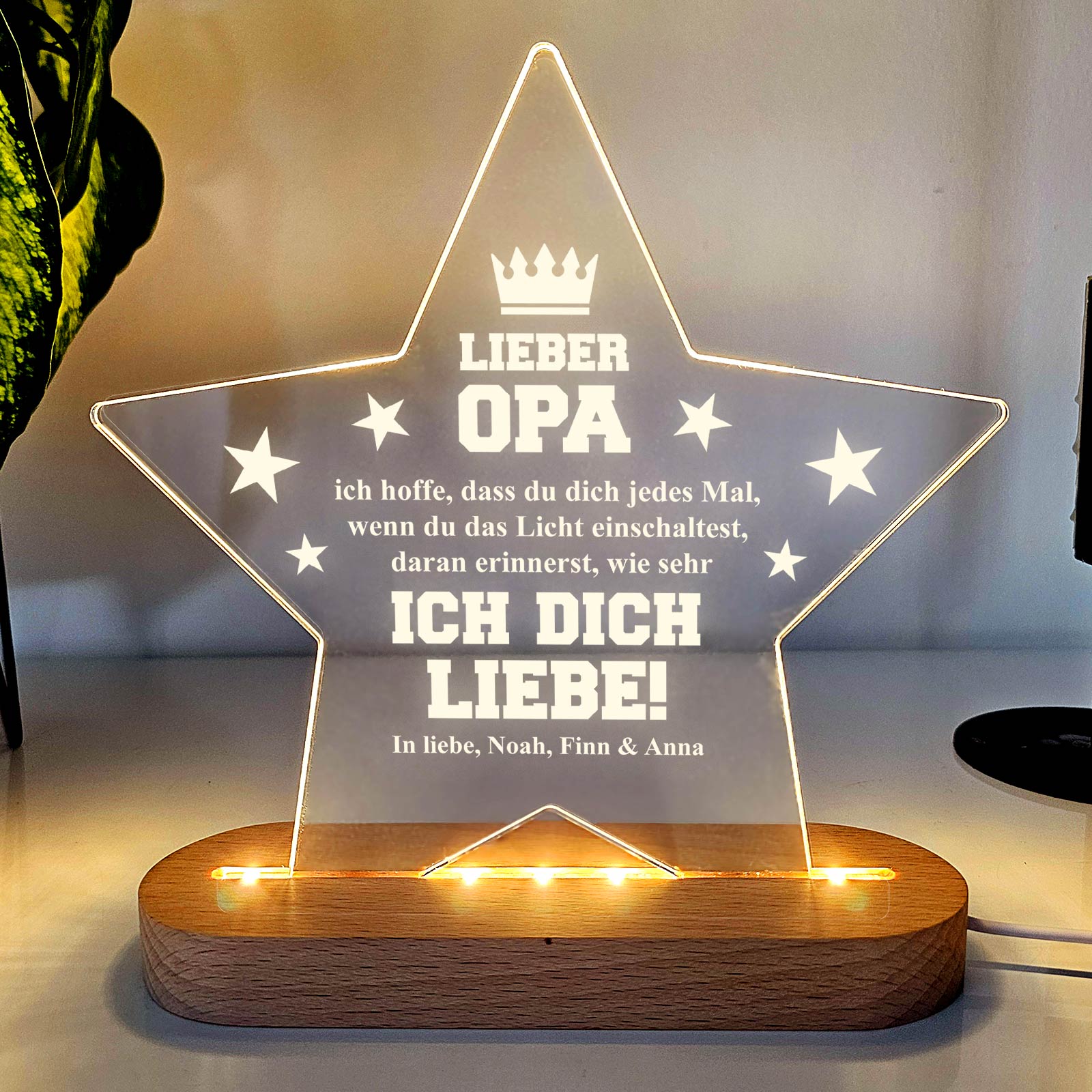 Erinnerungslicht – Stern LED-Lampe