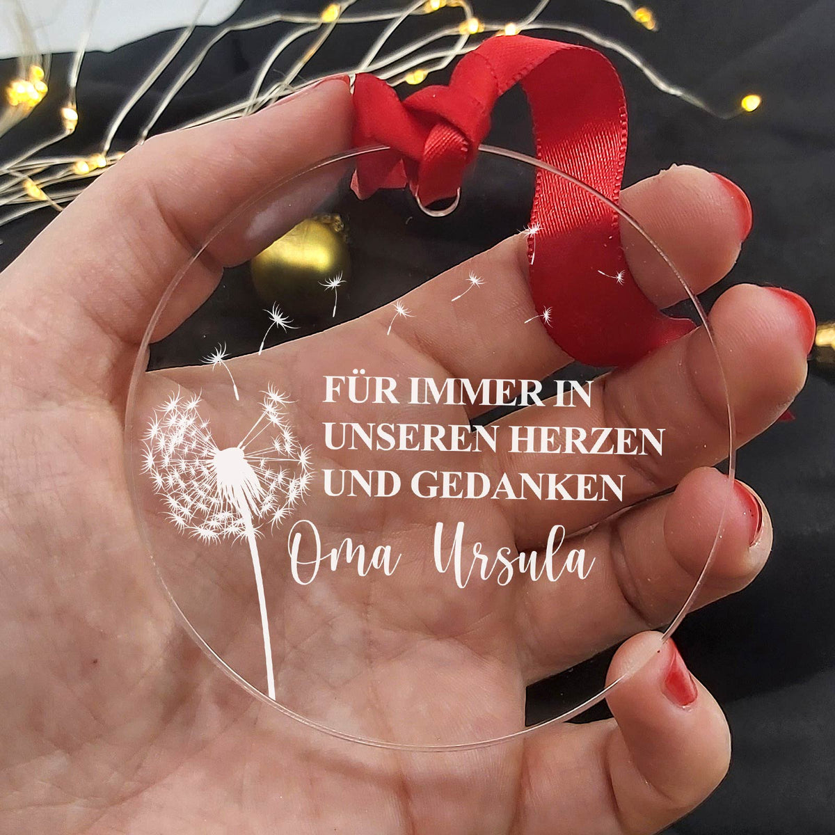 Für immer in unseren Herzen und Gedanken - Weihnachtsdeko