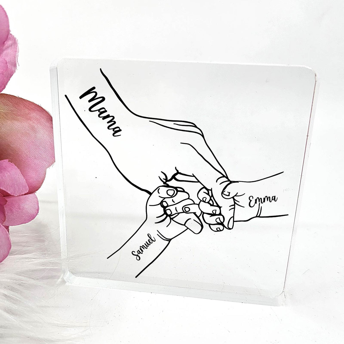 Familienhände – Plexiglas-Plakette