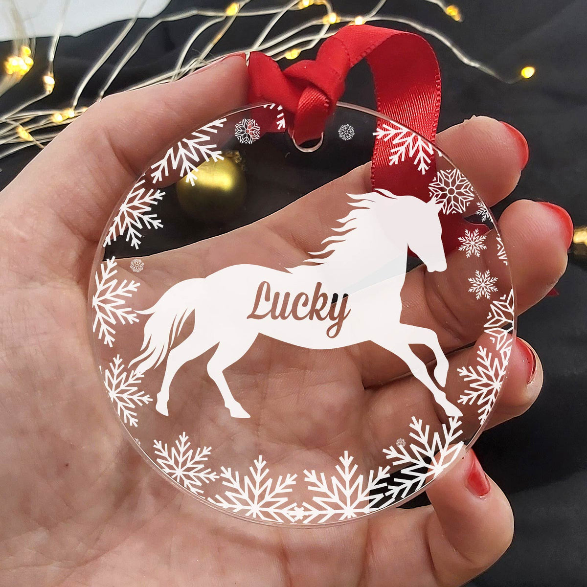 Personalisierte Pferde Weihnachtsdeko