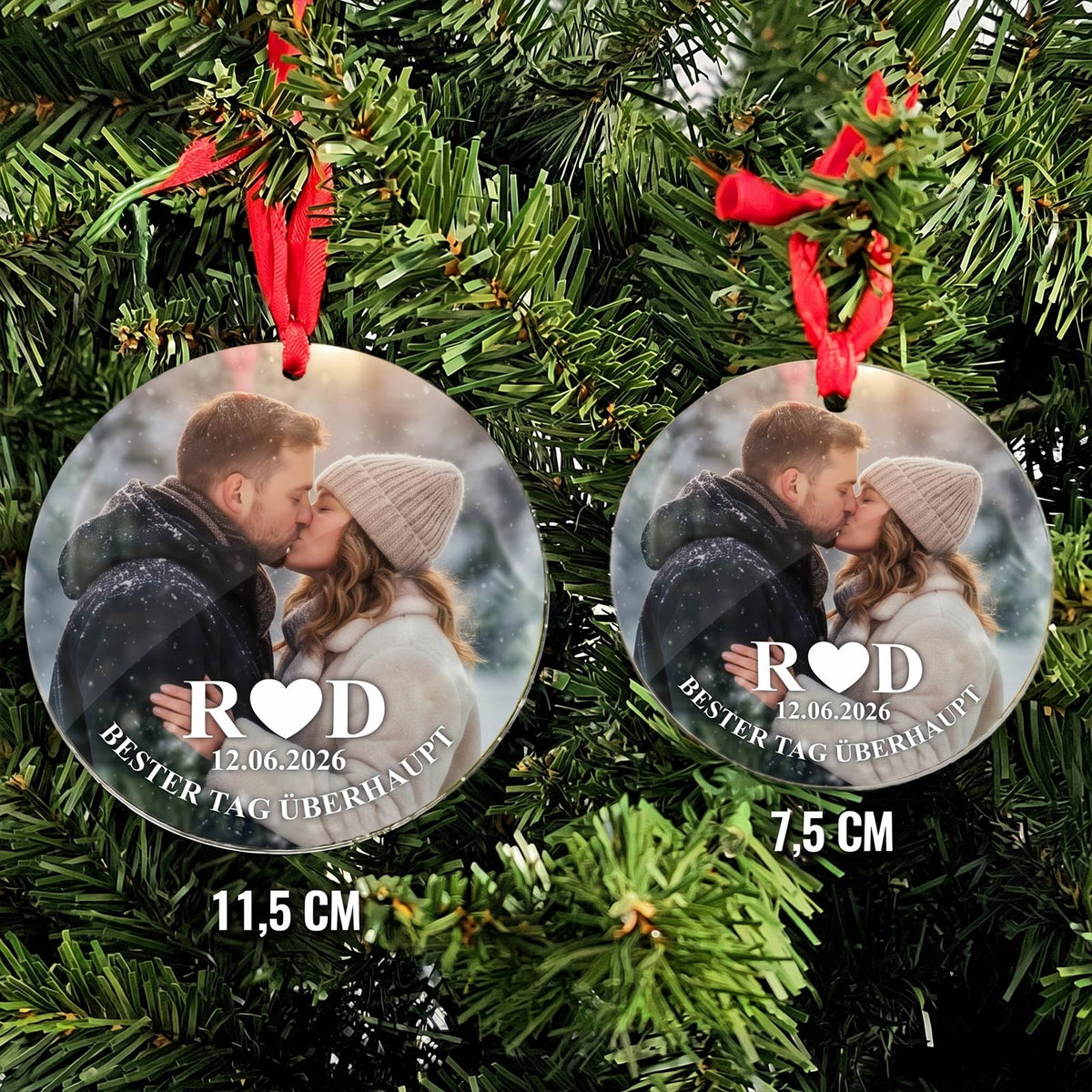 Liebes-Weihnachtskugel mit eigenem Foto