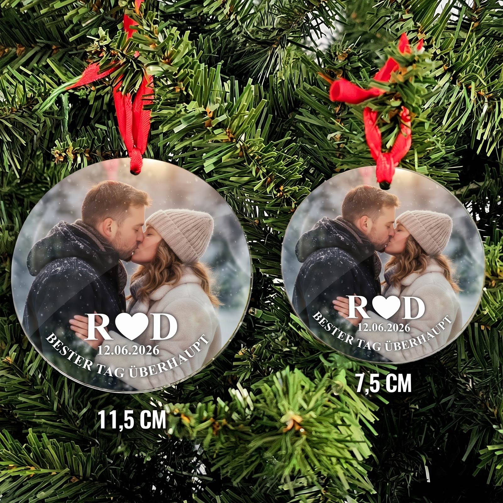 Liebes-Weihnachtskugel mit eigenem Foto