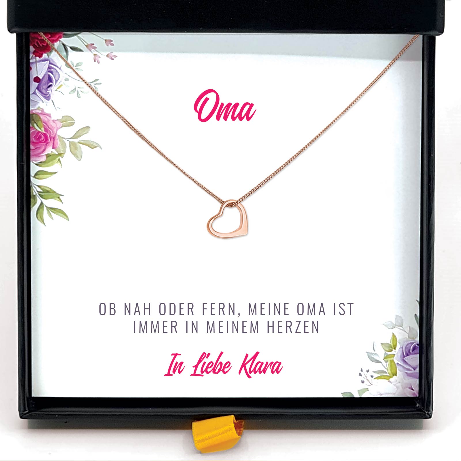 Meine Oma ist immer in meinem Herzen Info - Halskette