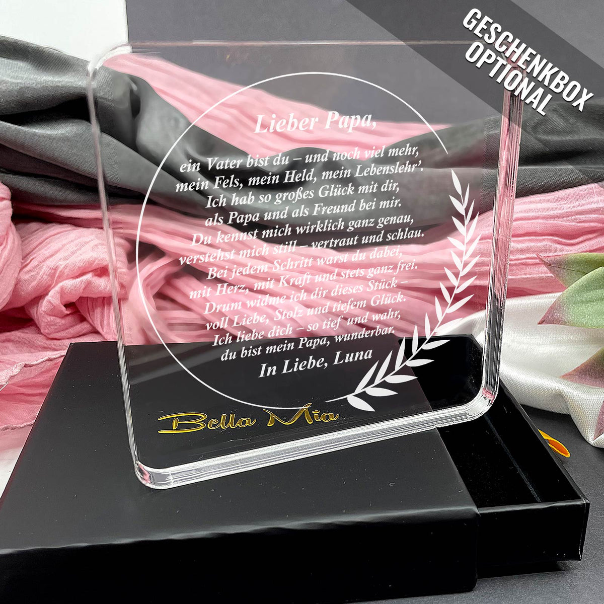 Papa, dieses Gedicht ist für dich – Geschenk aus Plexiglas