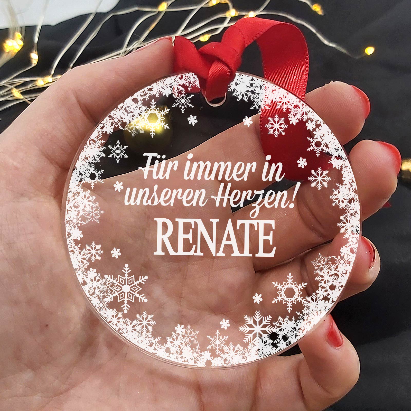 Für immer in unseren herzen - Weihnachtsdeko mit Schneeflocken