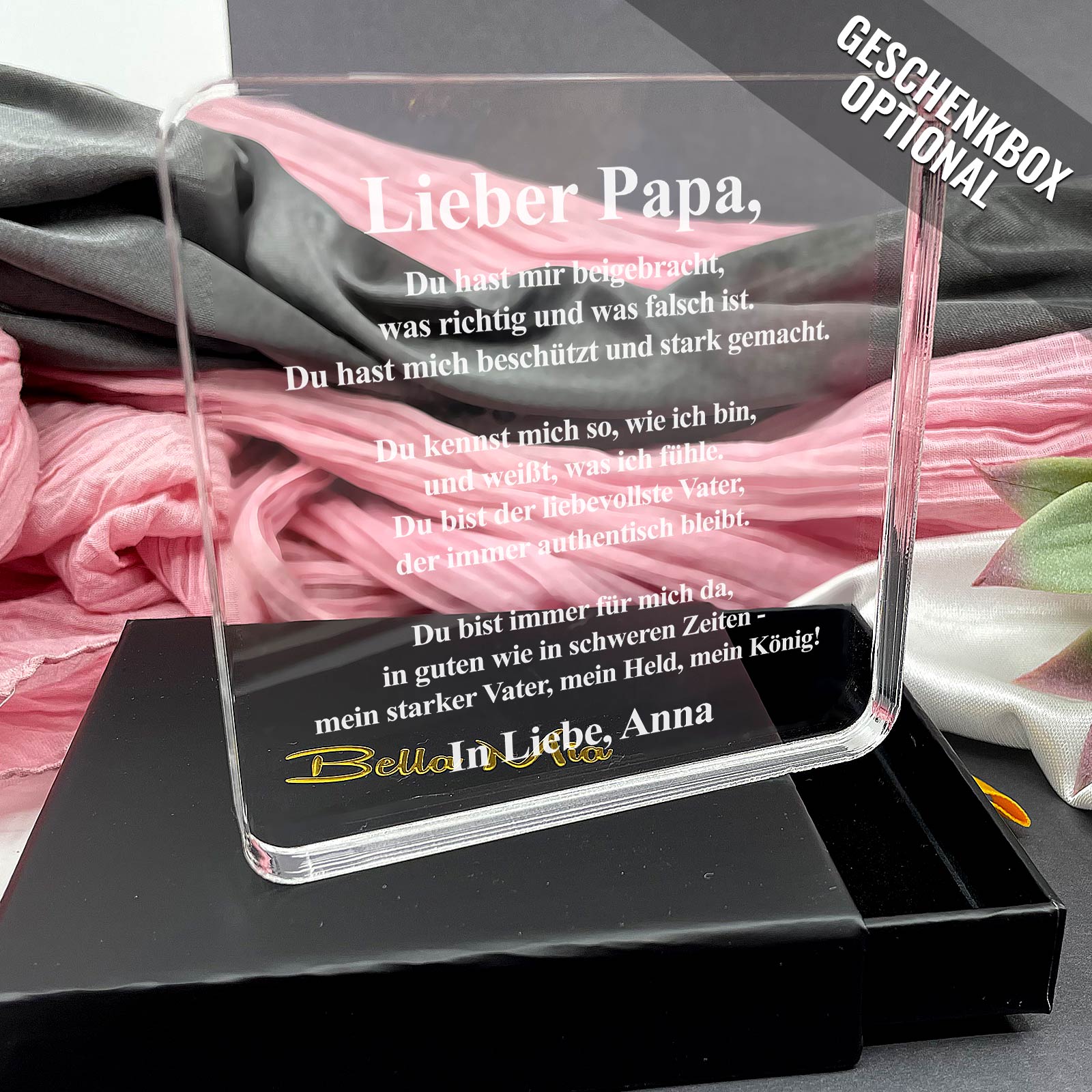 Papa, du hast mich stark gemacht - Plexiglas-Plakette