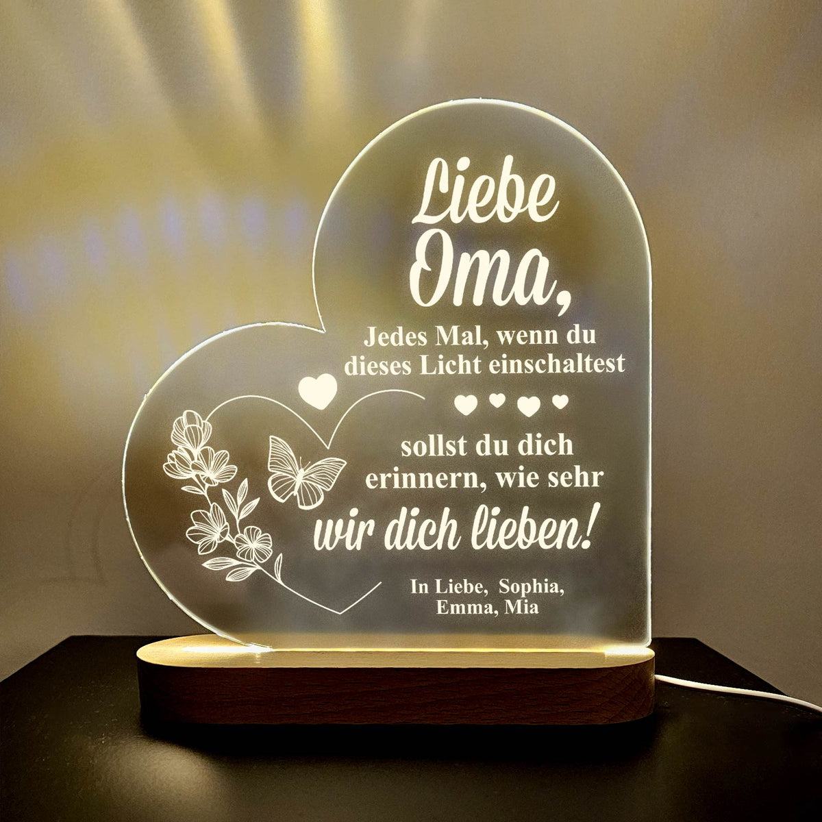 Erinnerungs-Herz-LED-Lampe