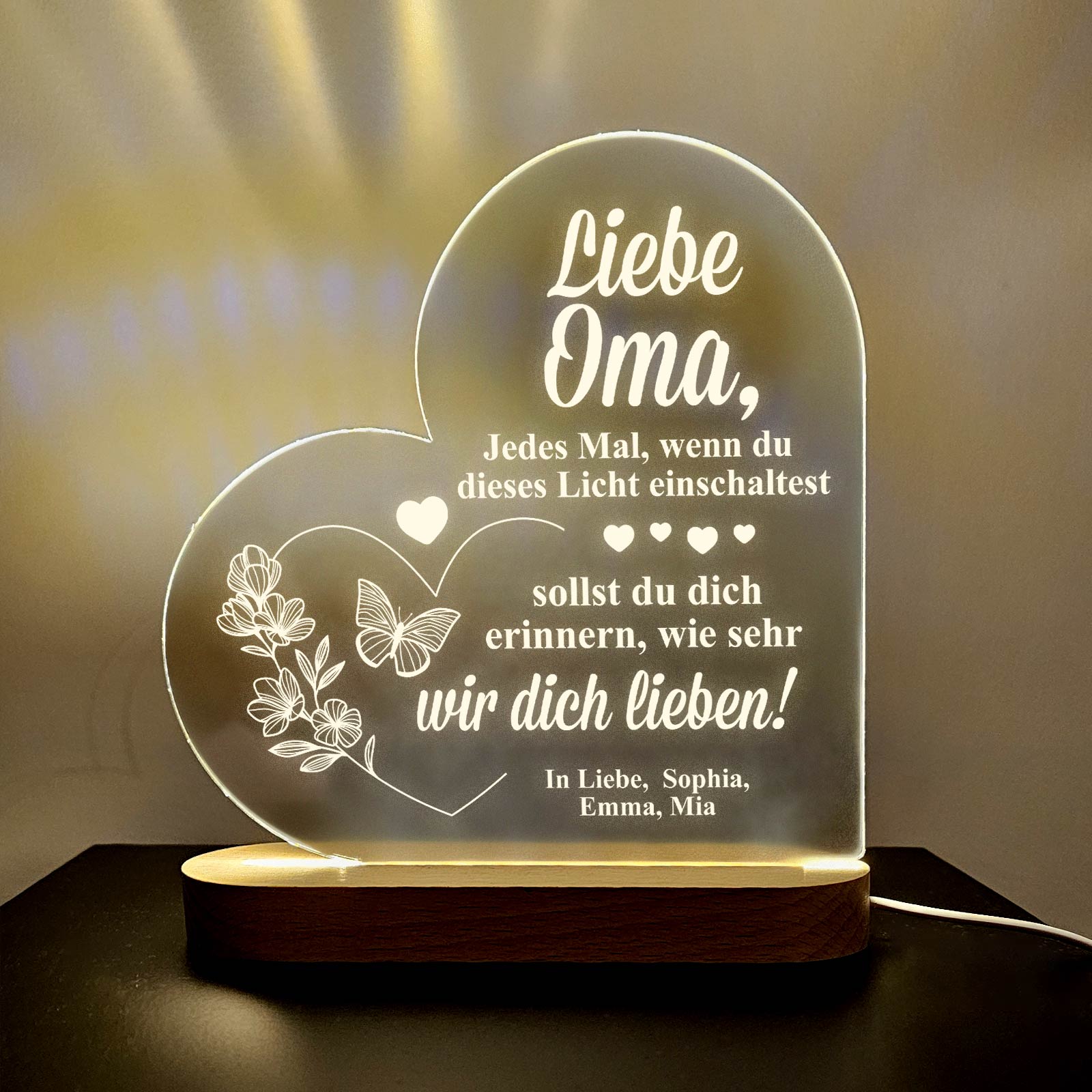 Erinnerungs-Herz-LED-Lampe