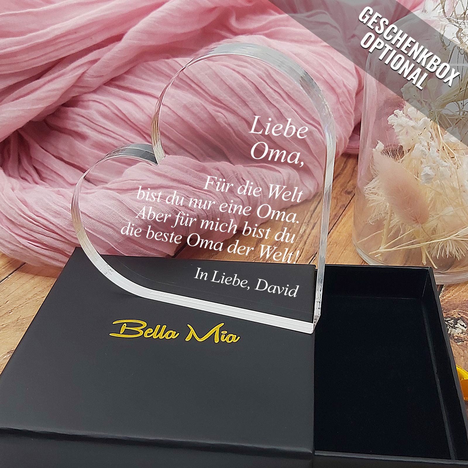 Beste Oma der Welt – Plexiglasherz