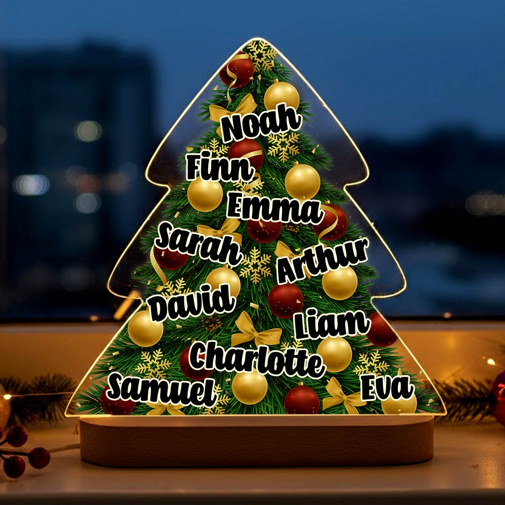 Weihnachtsbaum mit Namen – LED-Lampe